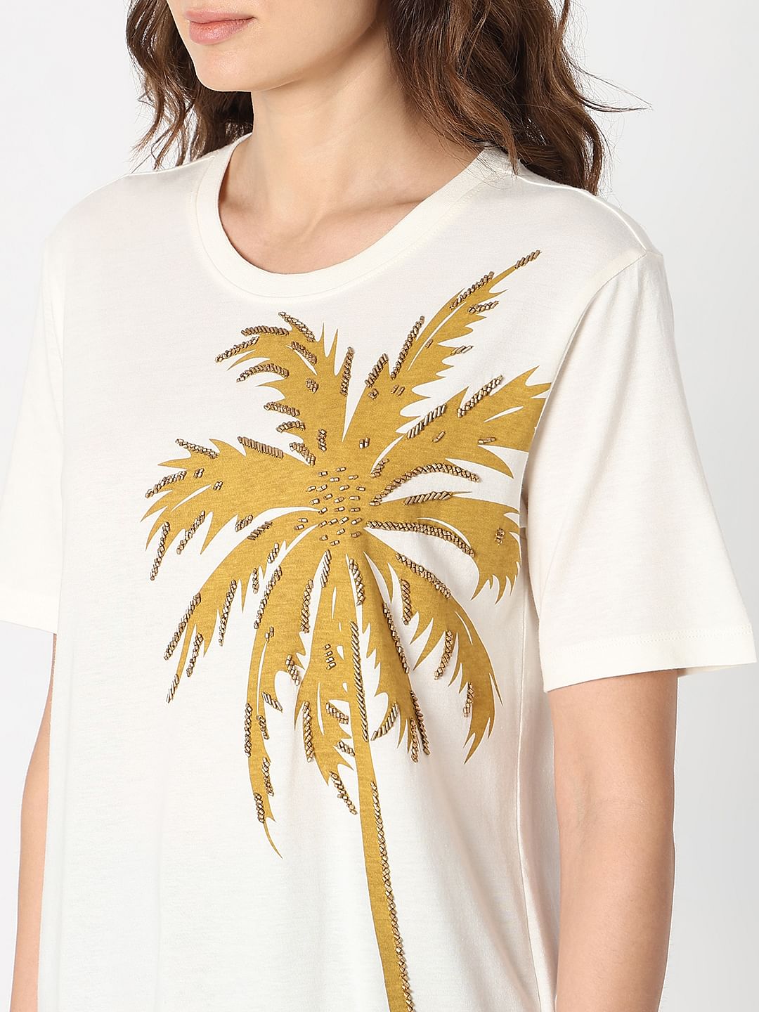 White Palm Print T-Shirt