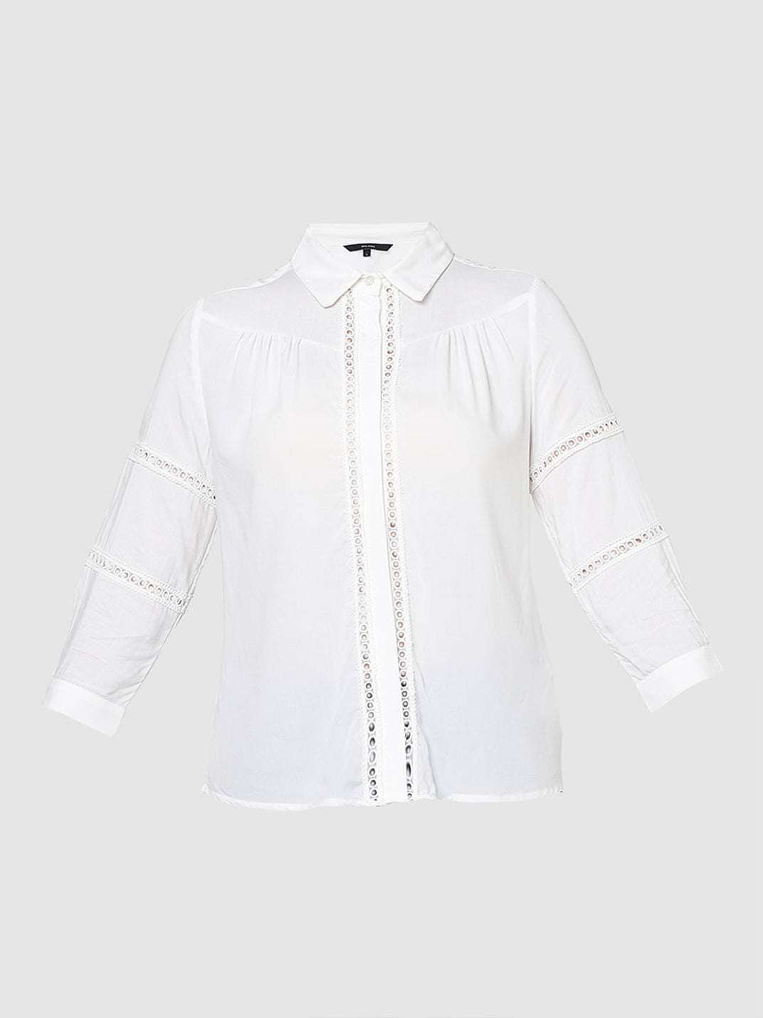 White Lace Insert Shirt