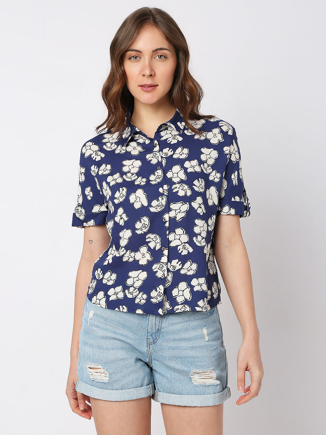 Blue Floral Shirt