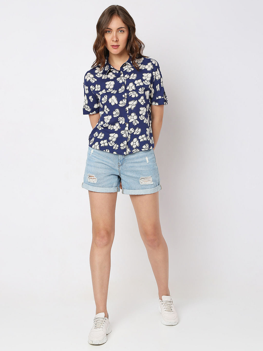 Blue Floral Shirt