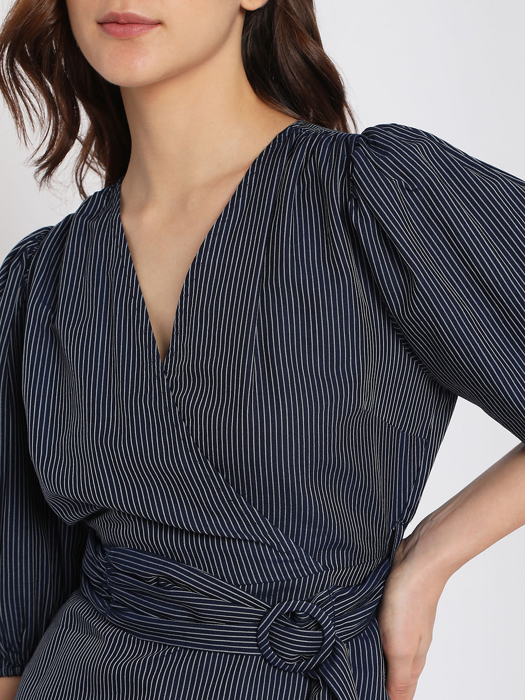 Navy Blue Striped Top