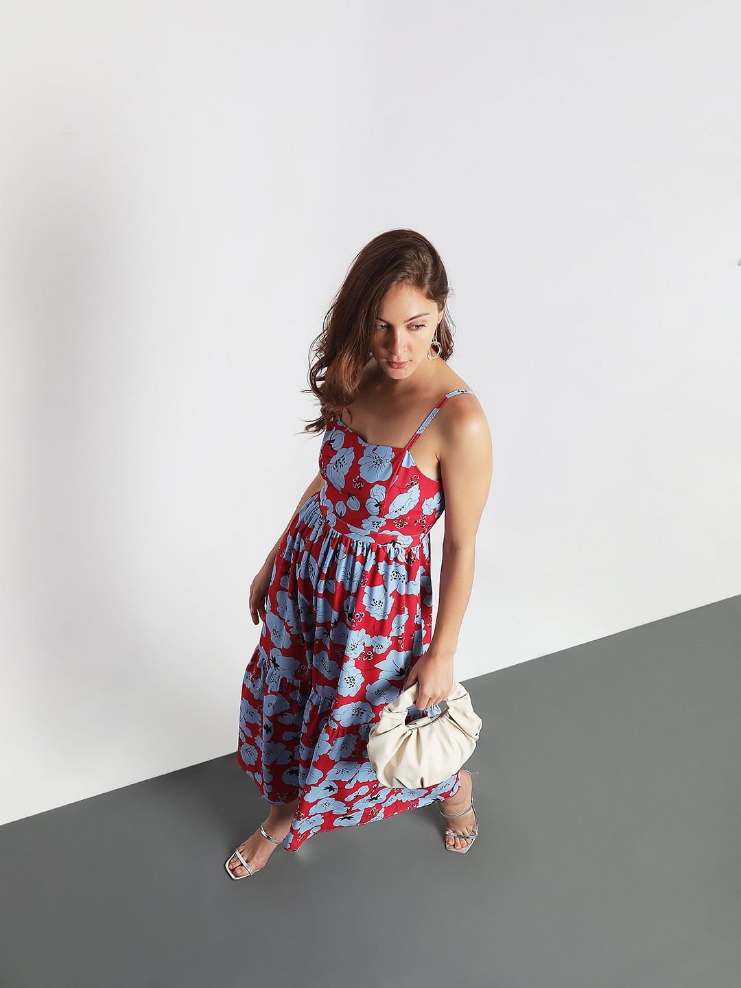 Red Floral Maxi Dress