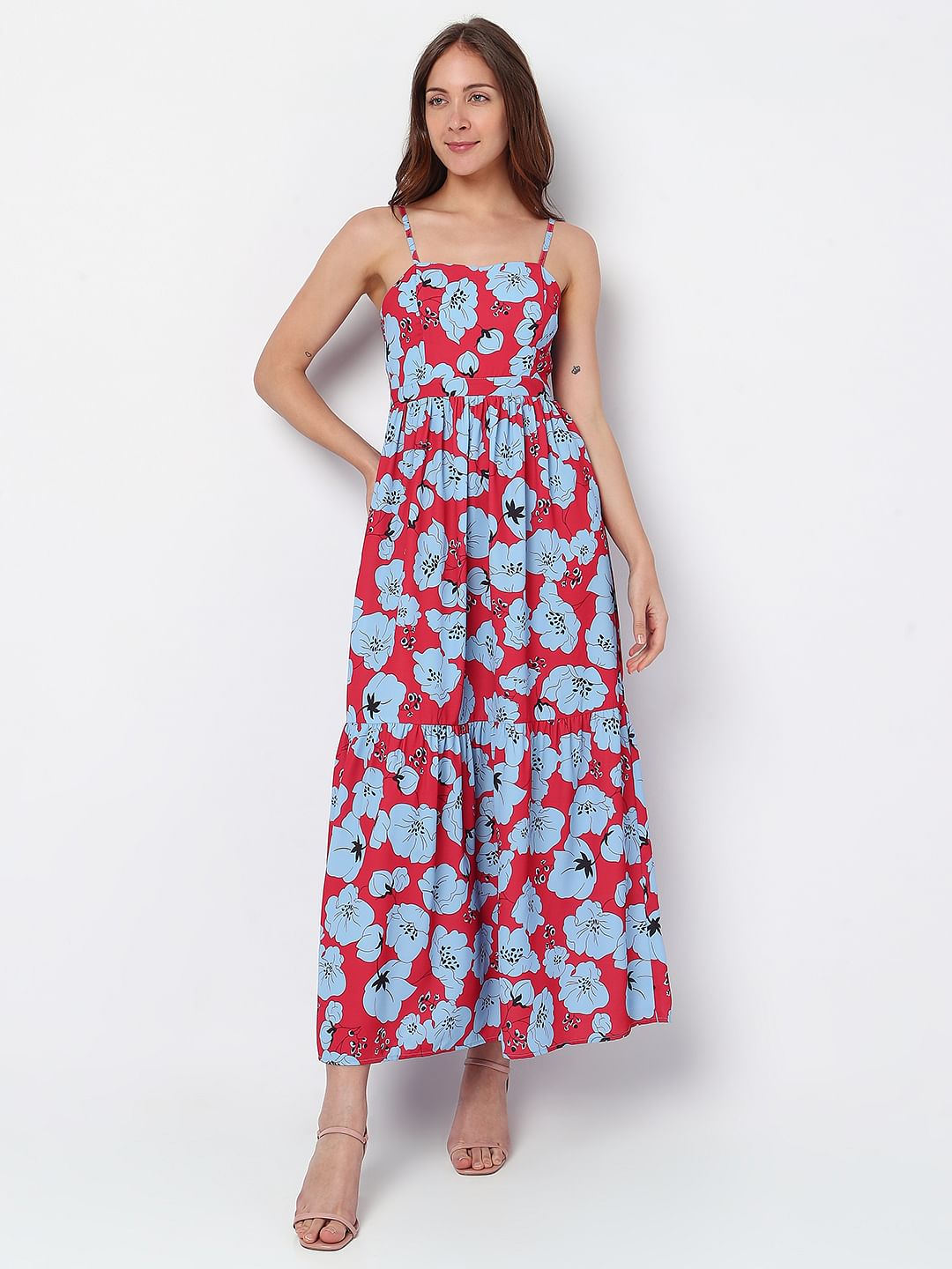 Red Floral Maxi Dress