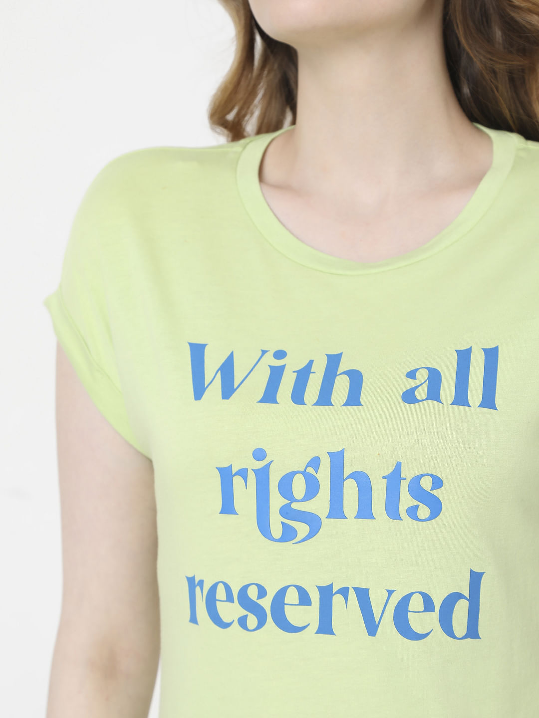 Green Slogan Print T-Shirt