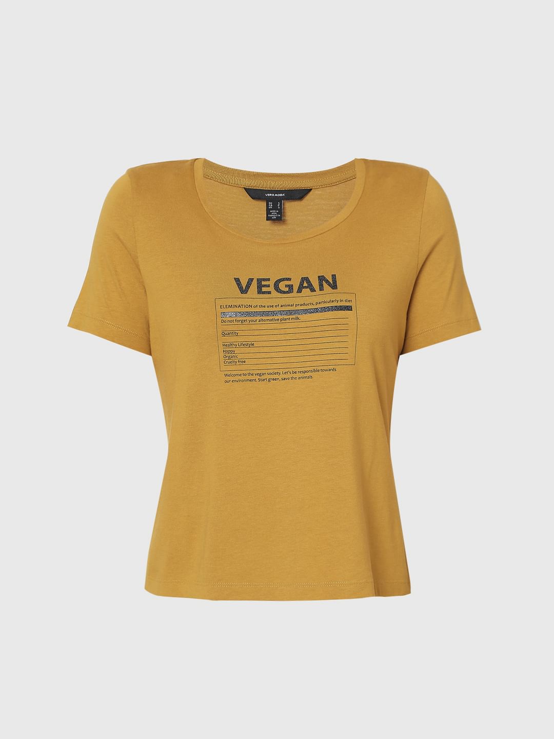 Brown Vegan Print T-Shirt