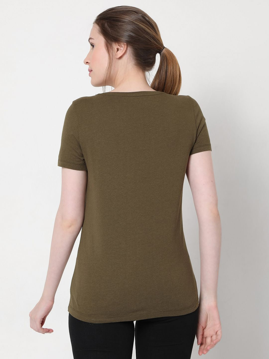 Green Slogan Print T-Shirt