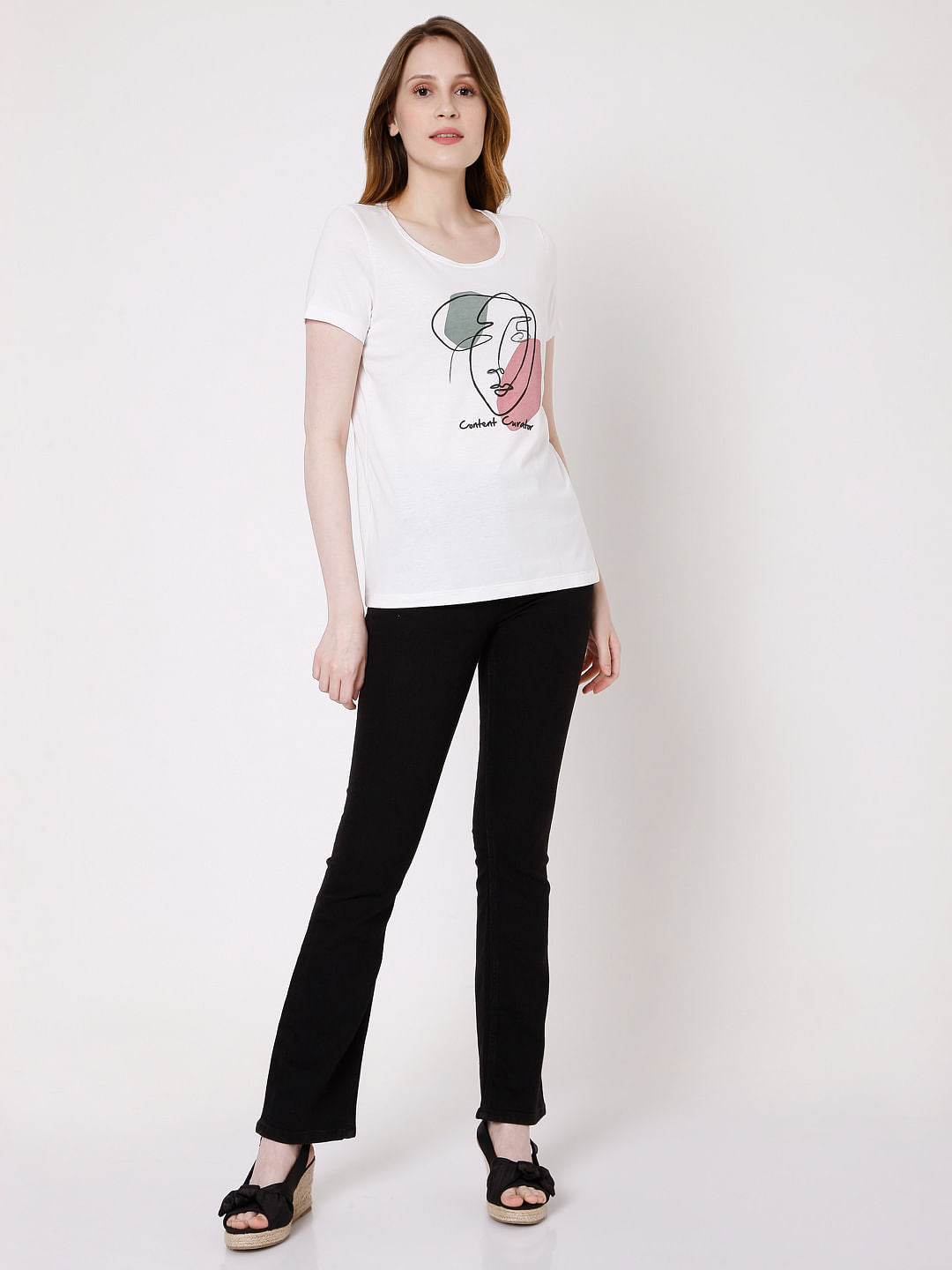 White Graphic Print T-Shirt