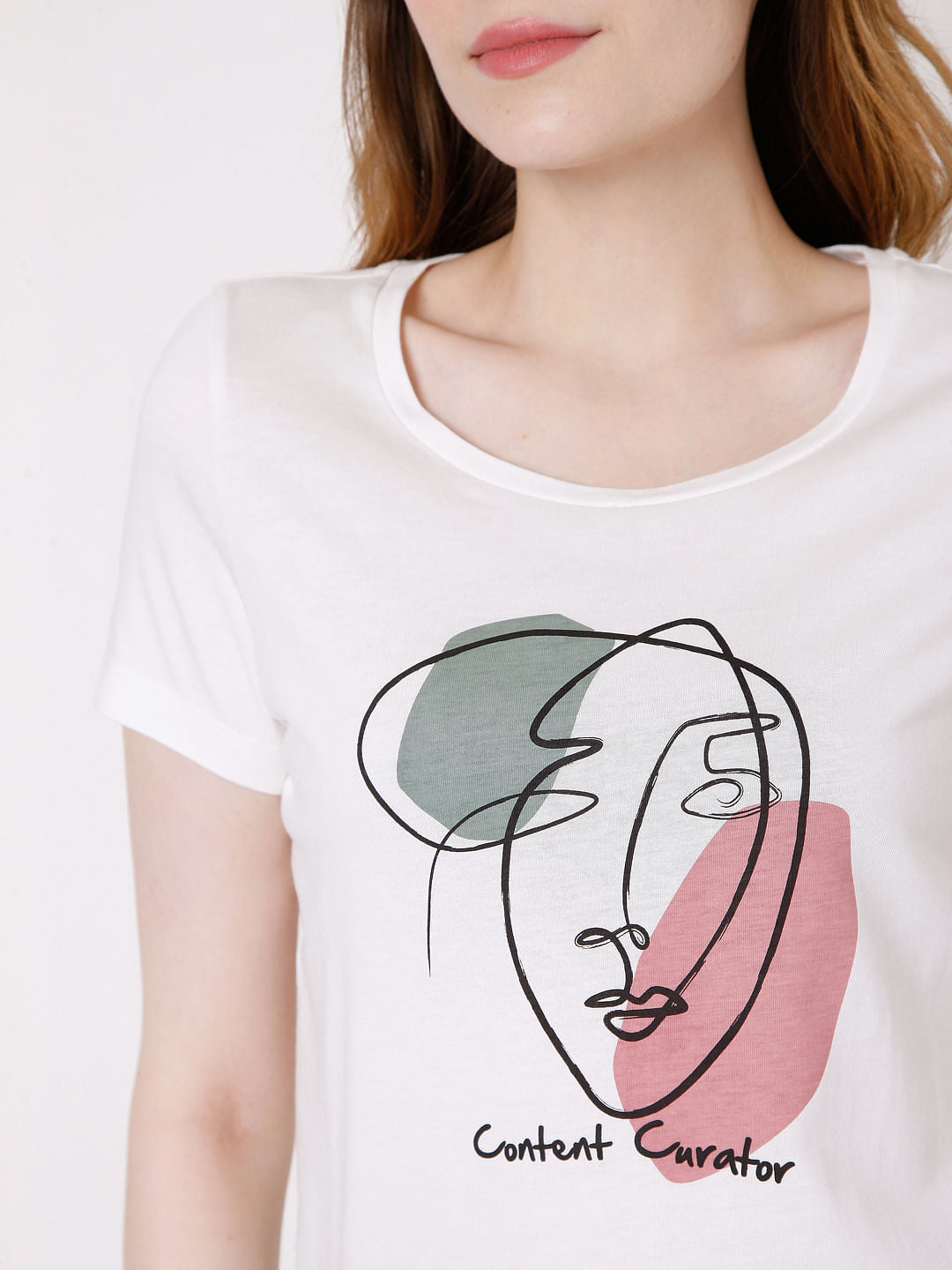 White Graphic Print T-Shirt