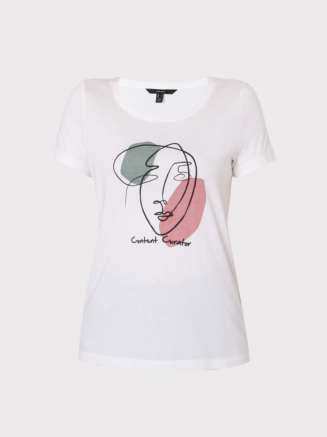 White Graphic Print T-Shirt
