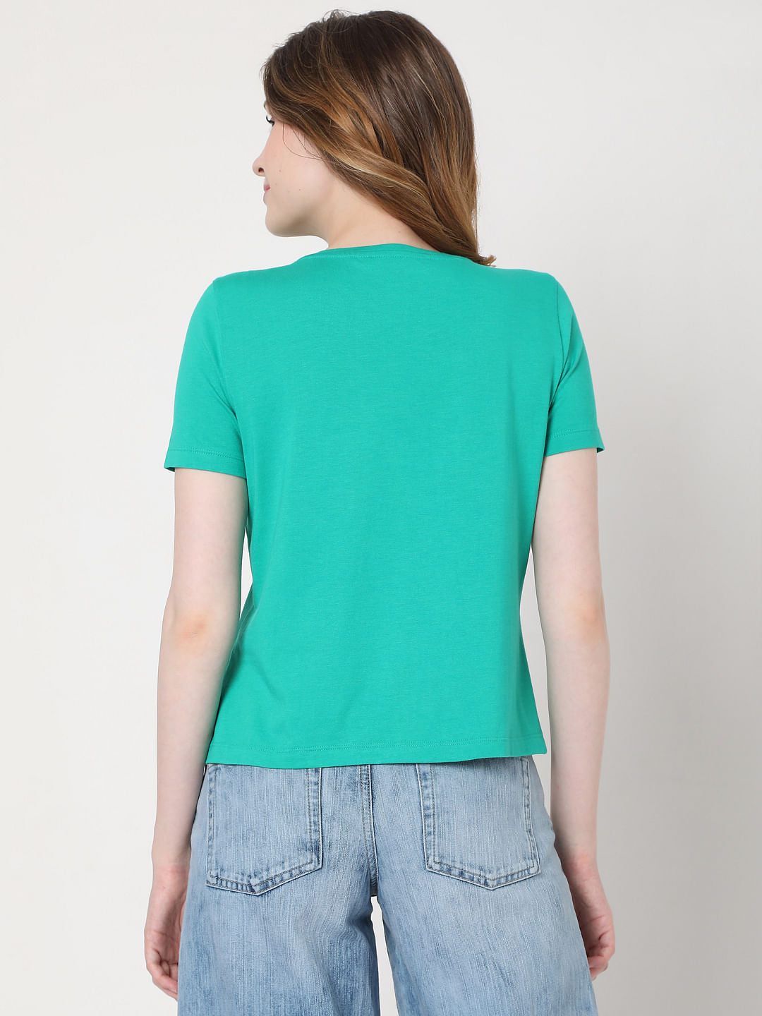 Green Text Print T-Shirt