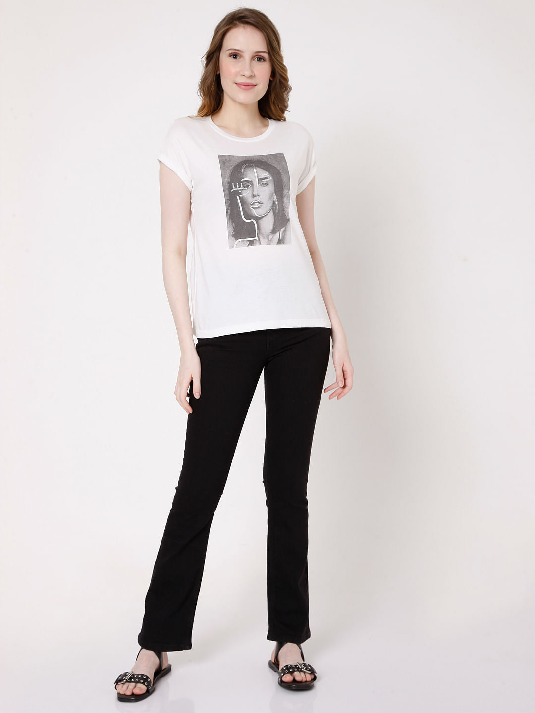 White Graphic Print T-Shirt