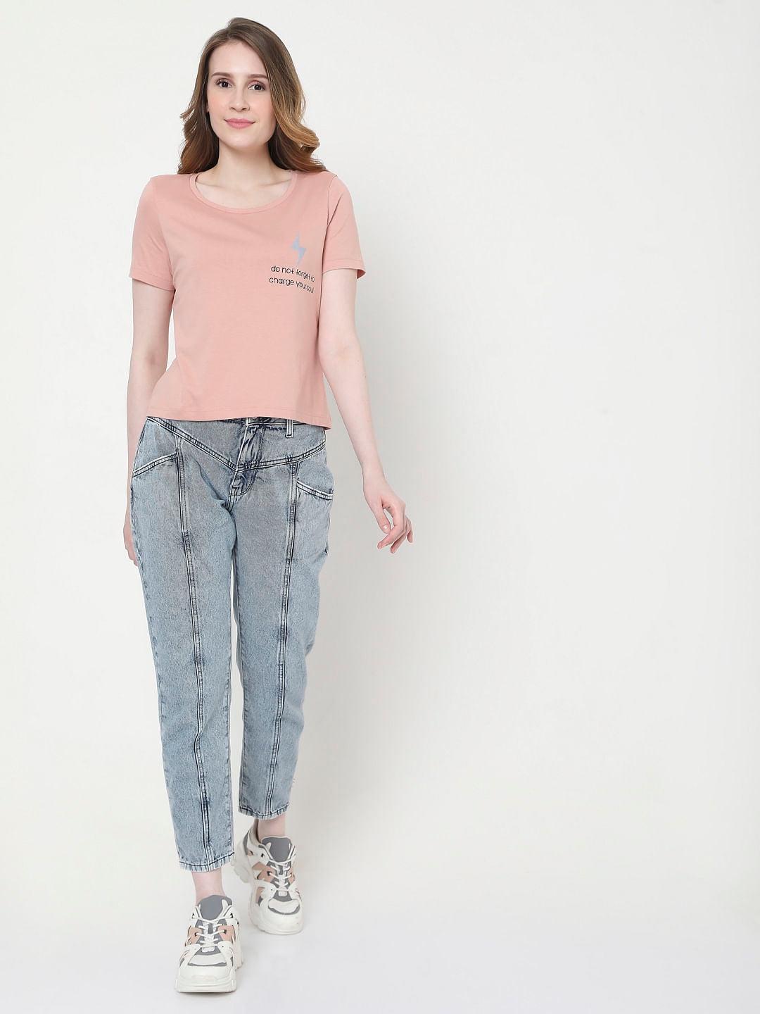 Pink Slogan Print T-Shirt