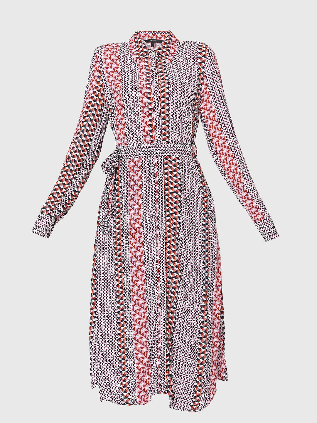 Black & Red Printed Shirt Dress