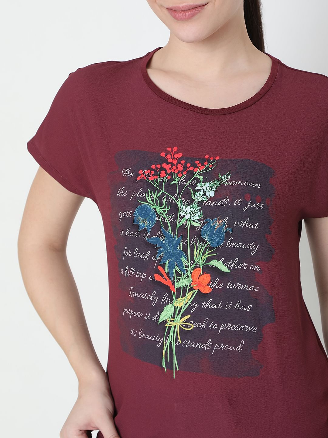 Red Graphic Print Top