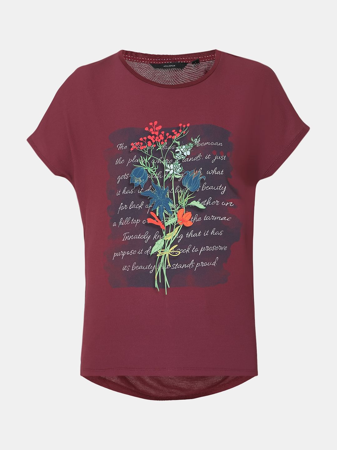 Red Graphic Print Top