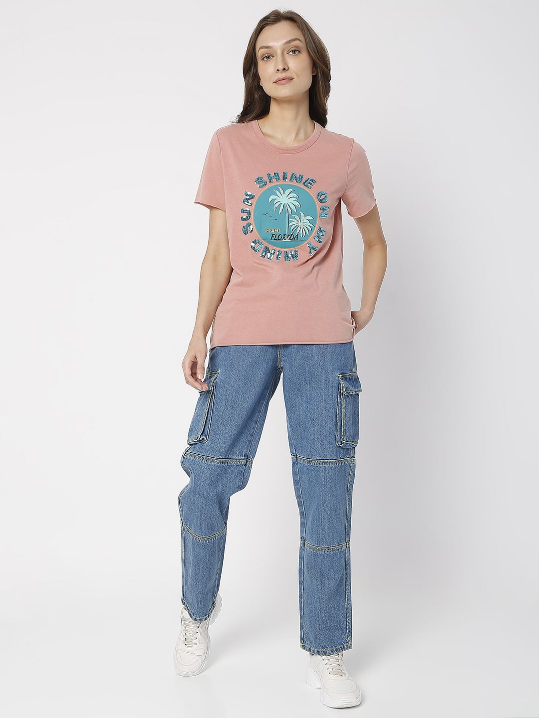 Pink Acid Washed T-Shirt