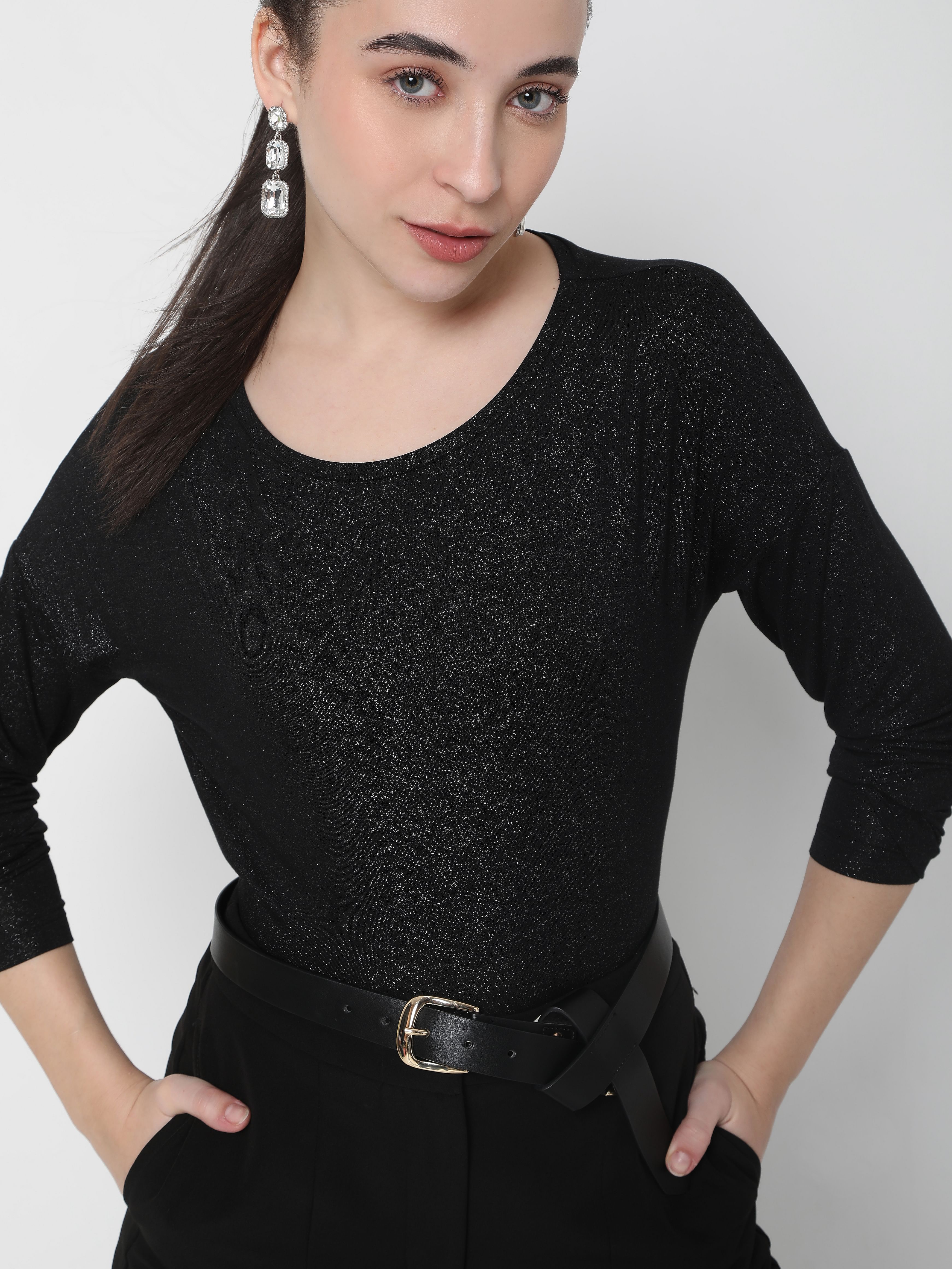 Black Shimmer Top