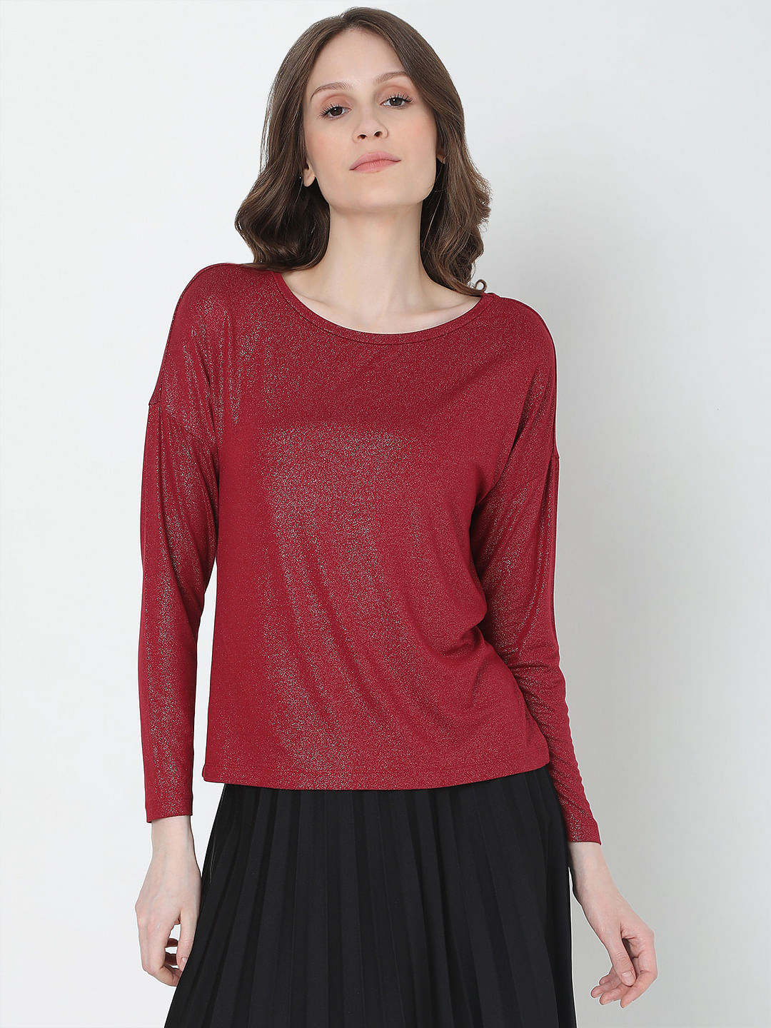 Red Shimmer Top