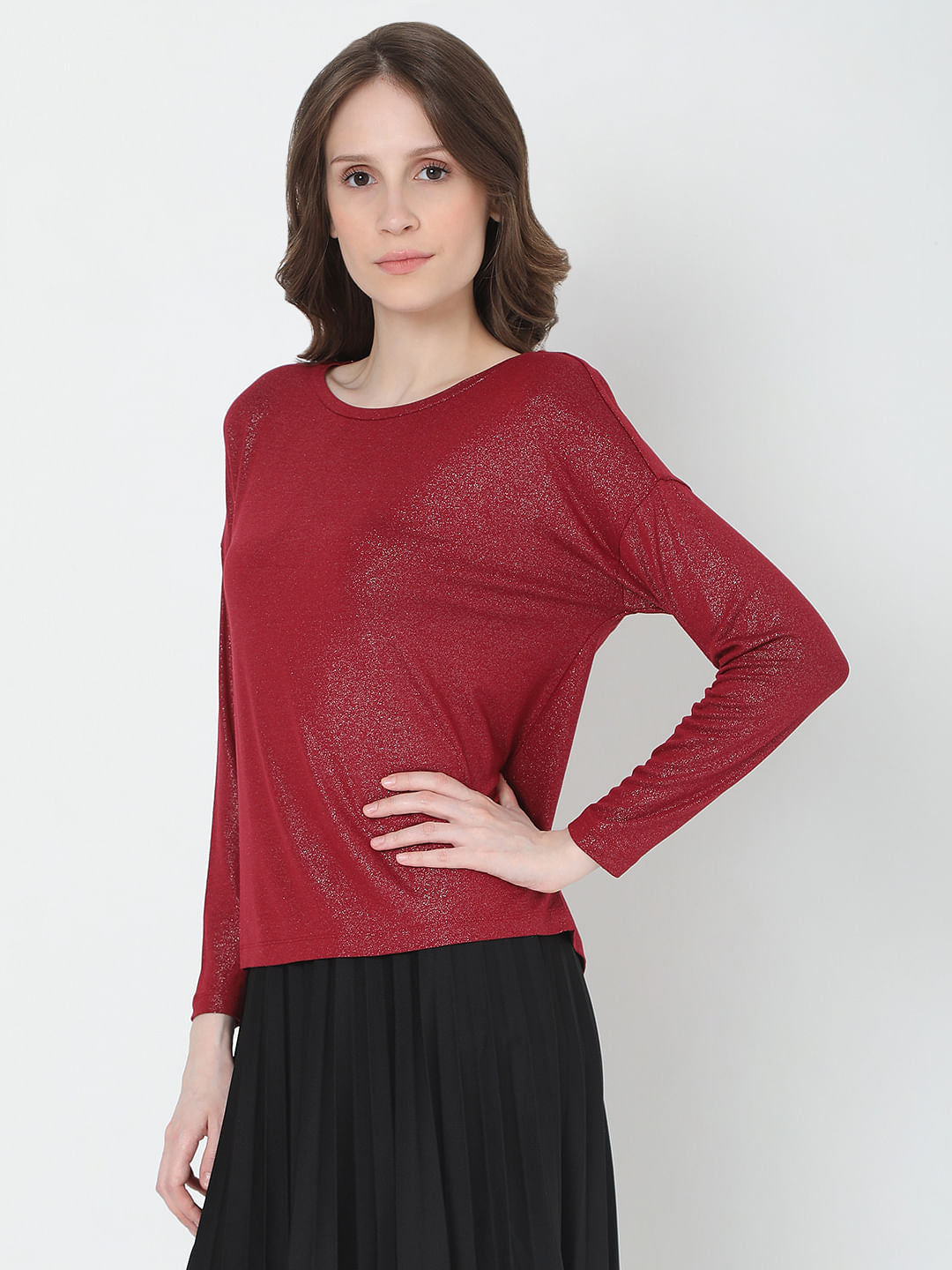 Red Shimmer Top