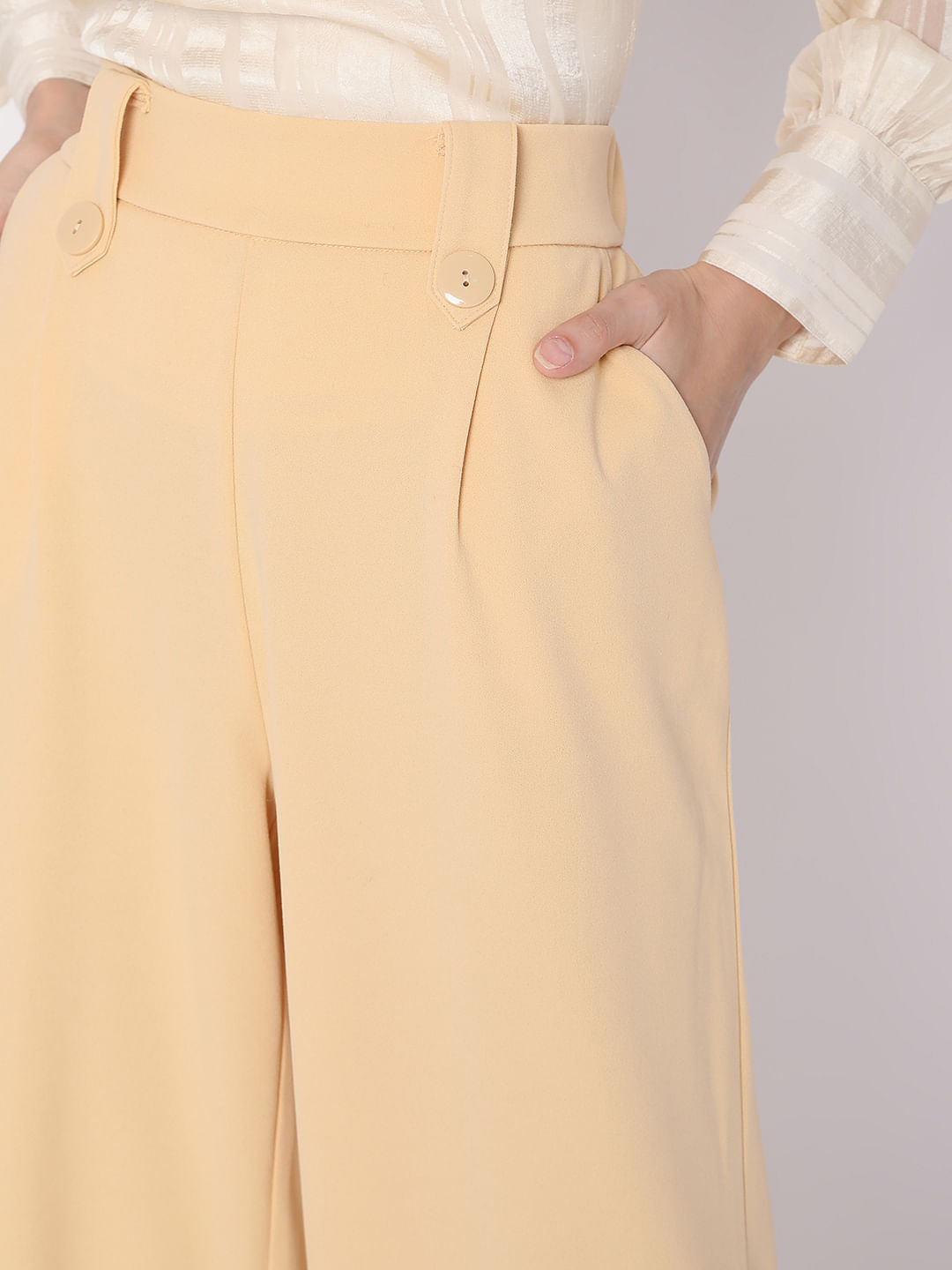 Beige High Rise Wide Leg Co-Ord Set Culottes