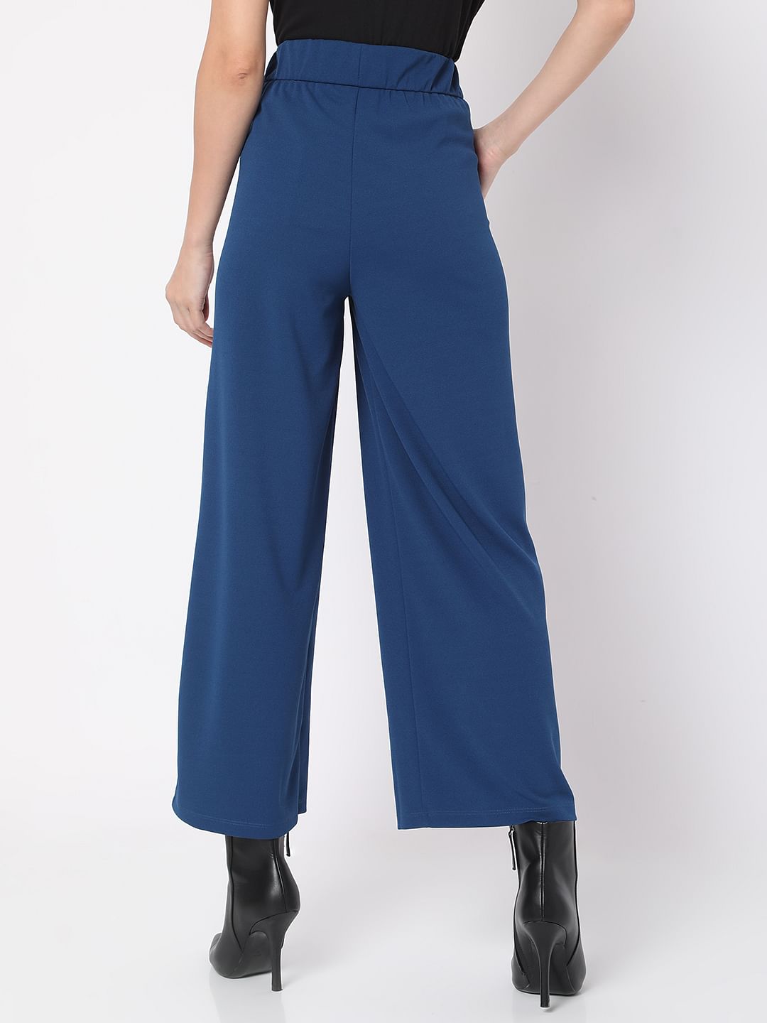 Dark Blue High Rise Wide Leg Co-Ord Set Culottes