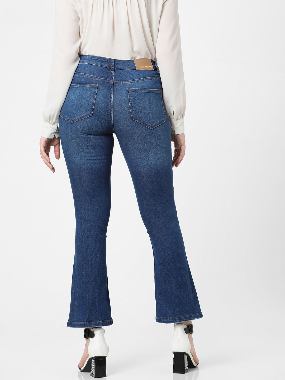 Dark Blue Mid Rise Petra Bootcut Jeans