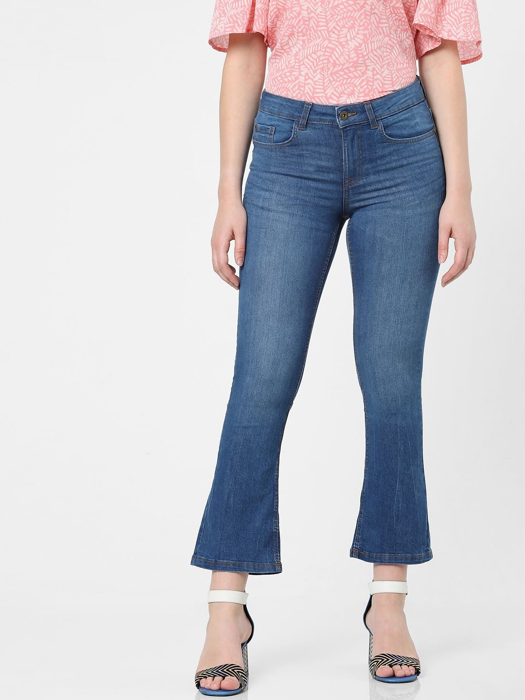 Blue Mid Rise Petra Bootcut Jeans