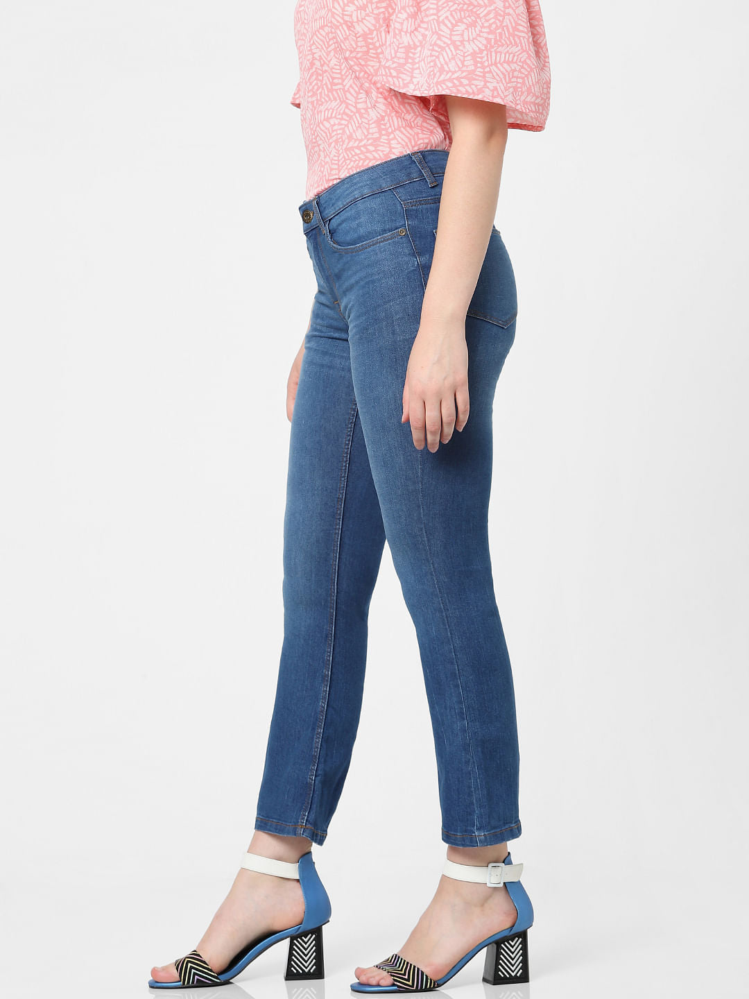 Blue Mid Rise Petra Bootcut Jeans