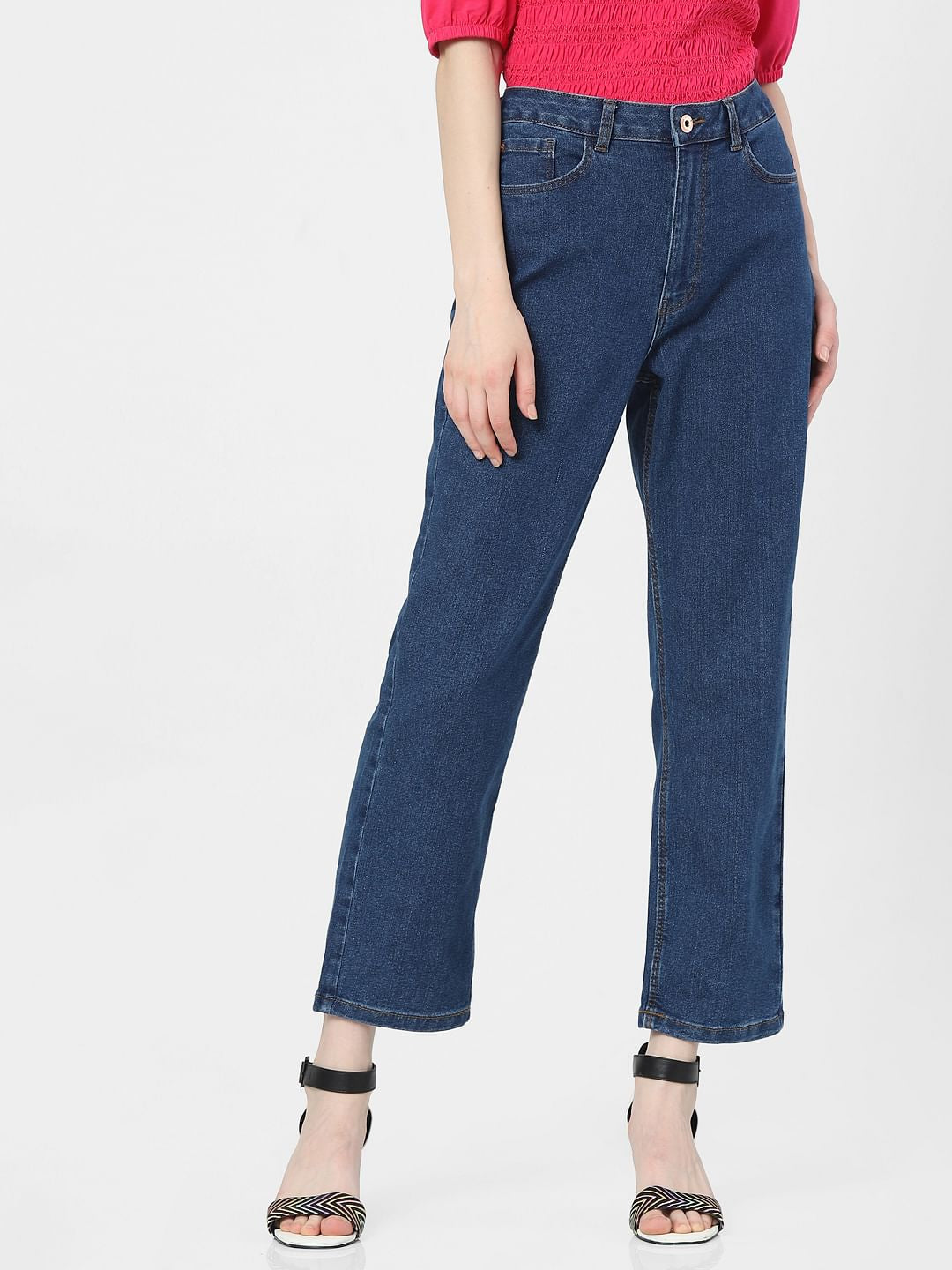 Blue Mid Rise Petra Bootcut Jeans