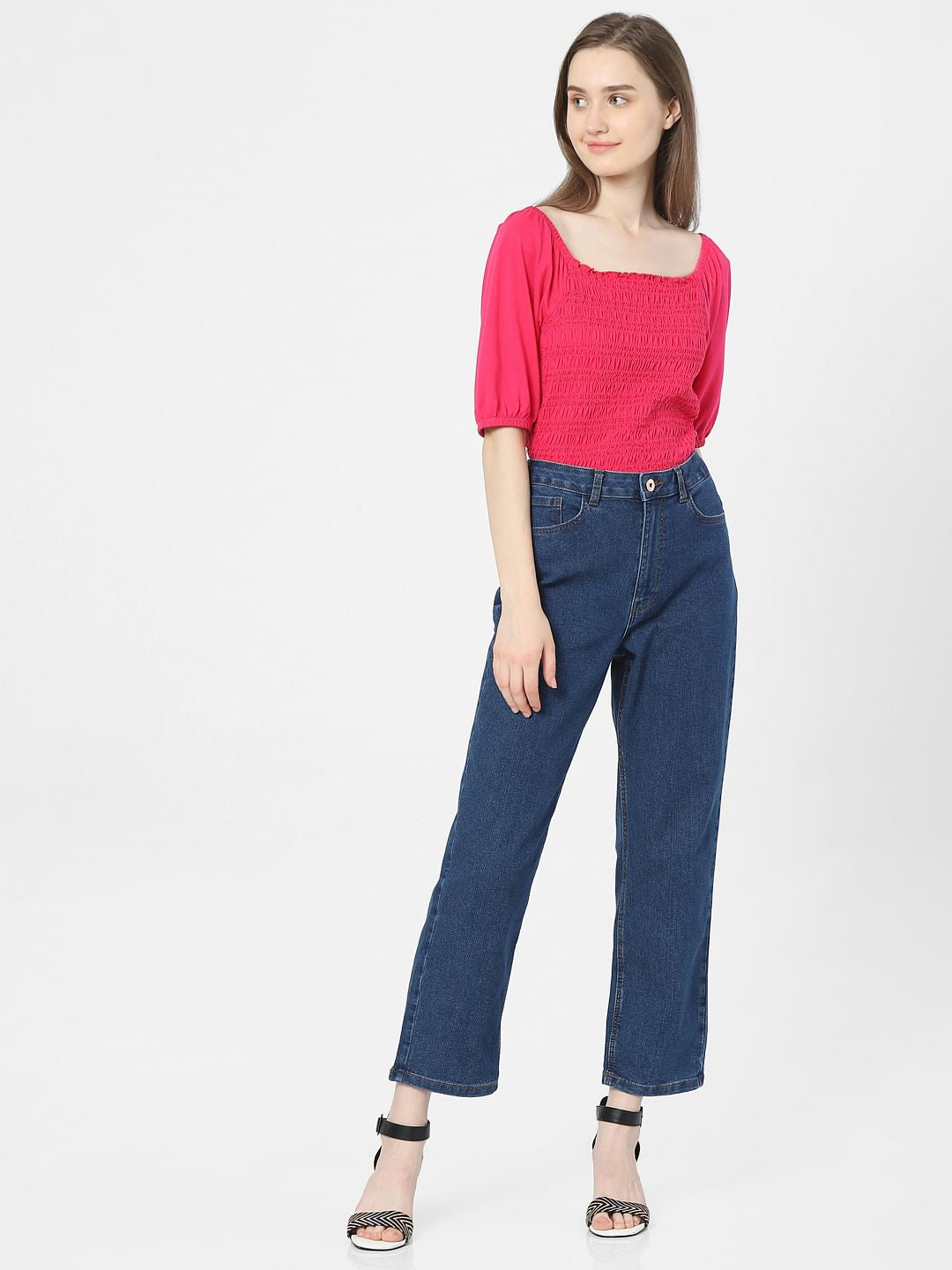 Blue Mid Rise Petra Bootcut Jeans