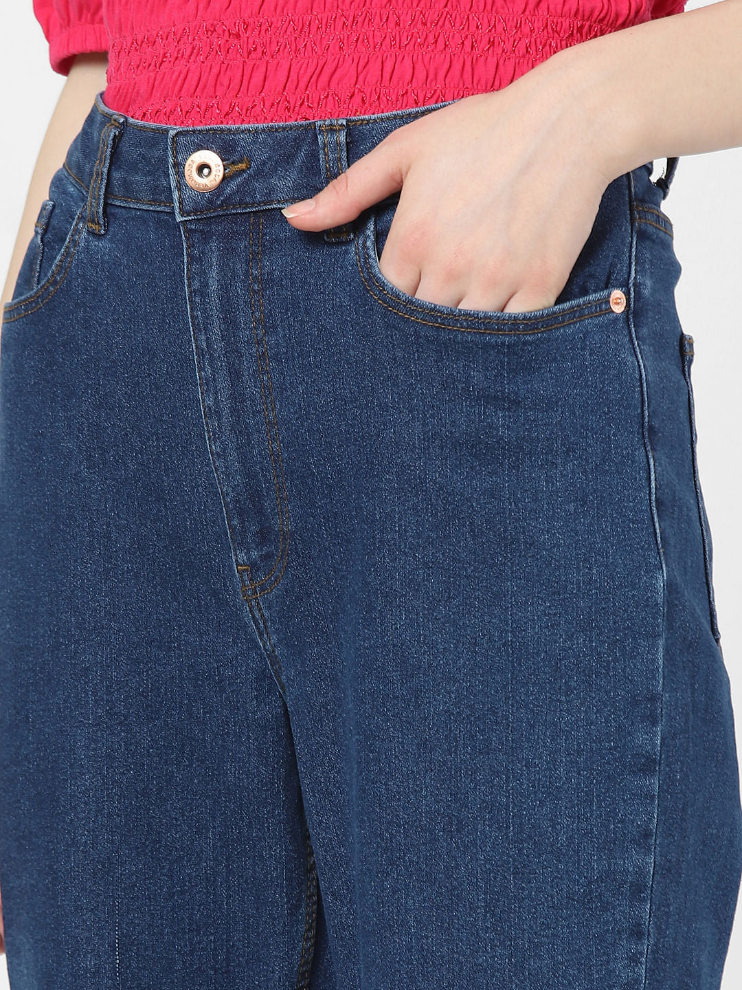 Blue Mid Rise Petra Bootcut Jeans