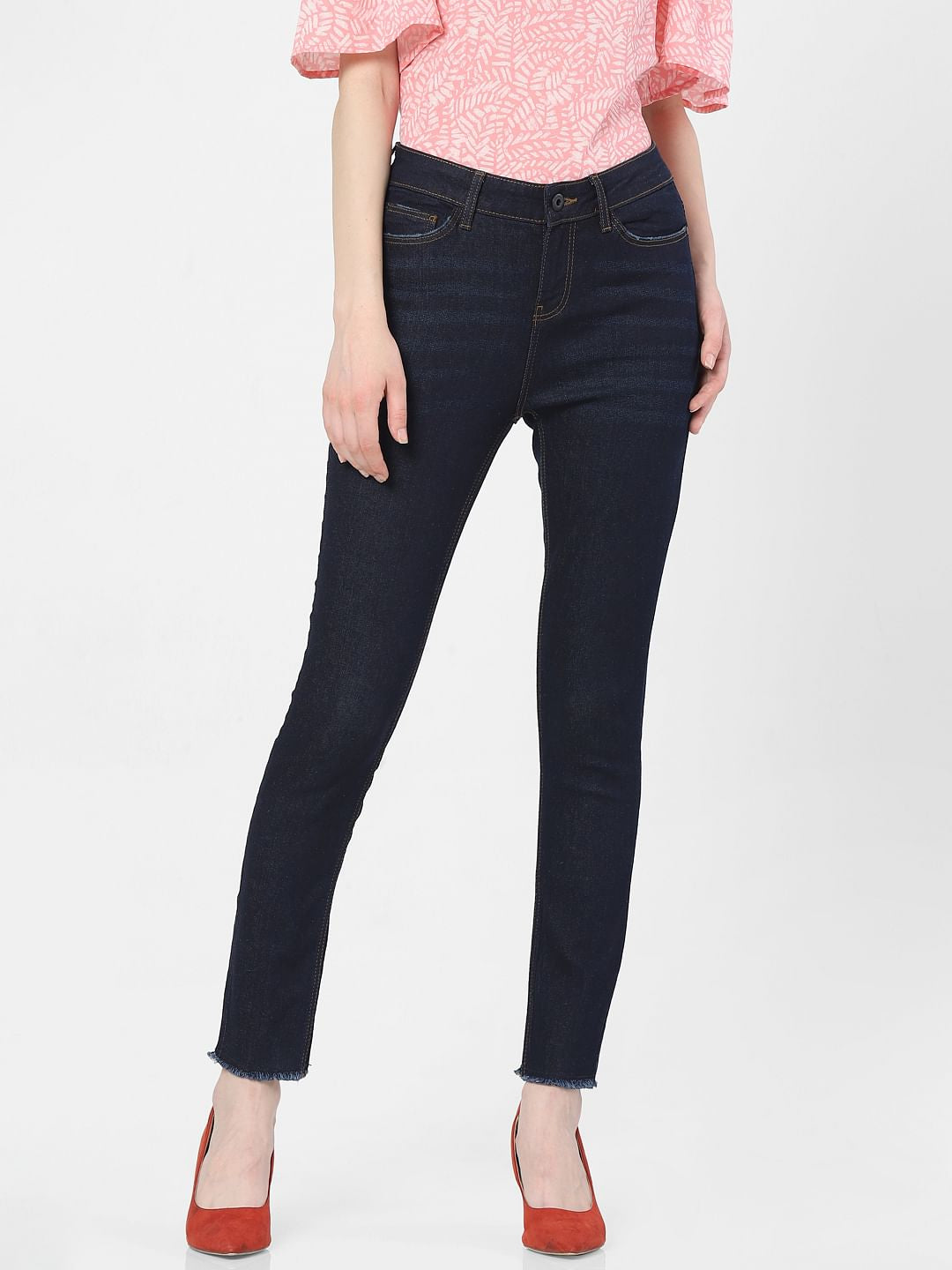 Dark Blue Mid Rise Wendy Skinny Jeans