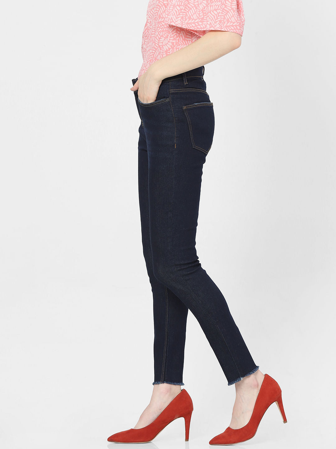 Dark Blue Mid Rise Wendy Skinny Jeans