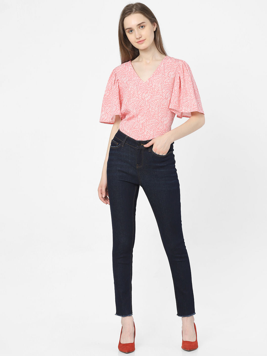 Dark Blue Mid Rise Wendy Skinny Jeans
