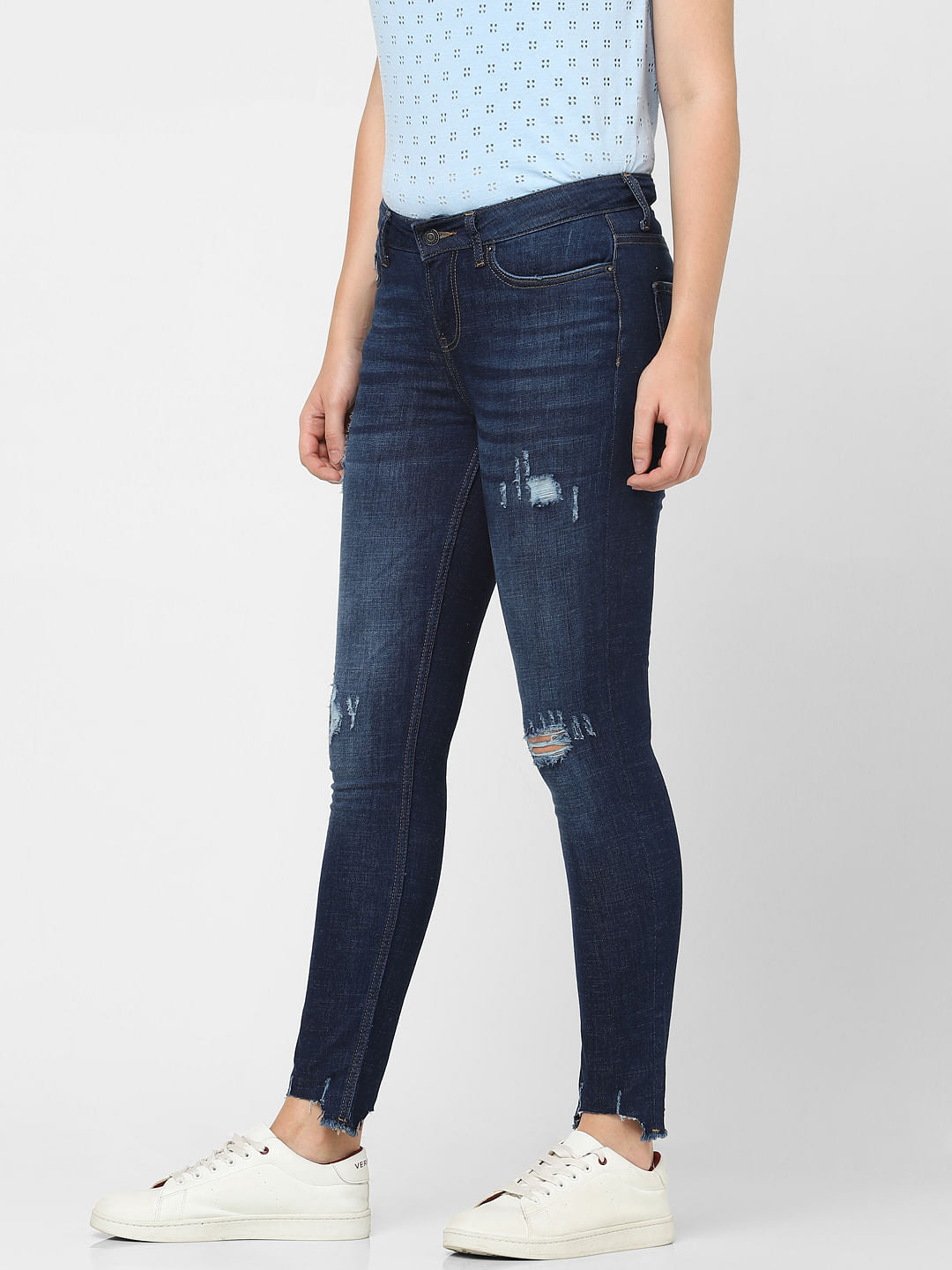 Blue Mid Rise Wendy Skinny Jeans