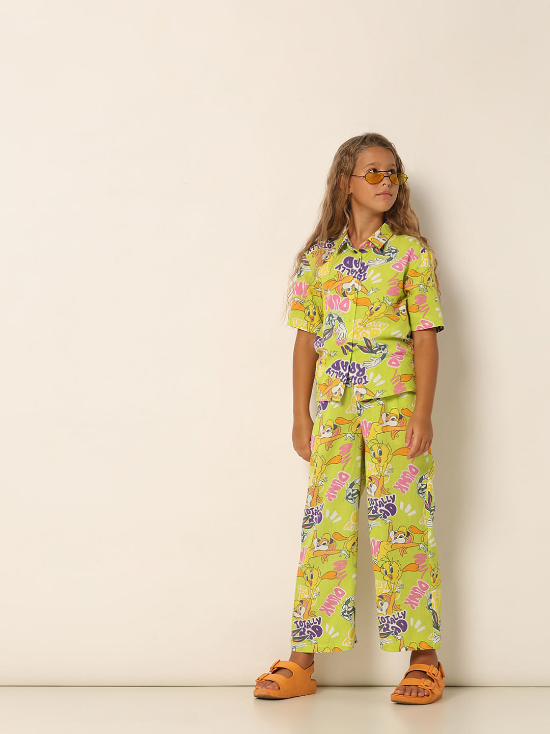 X Looney Tunes Green Printed Co-Ord Set Pants - 4Y