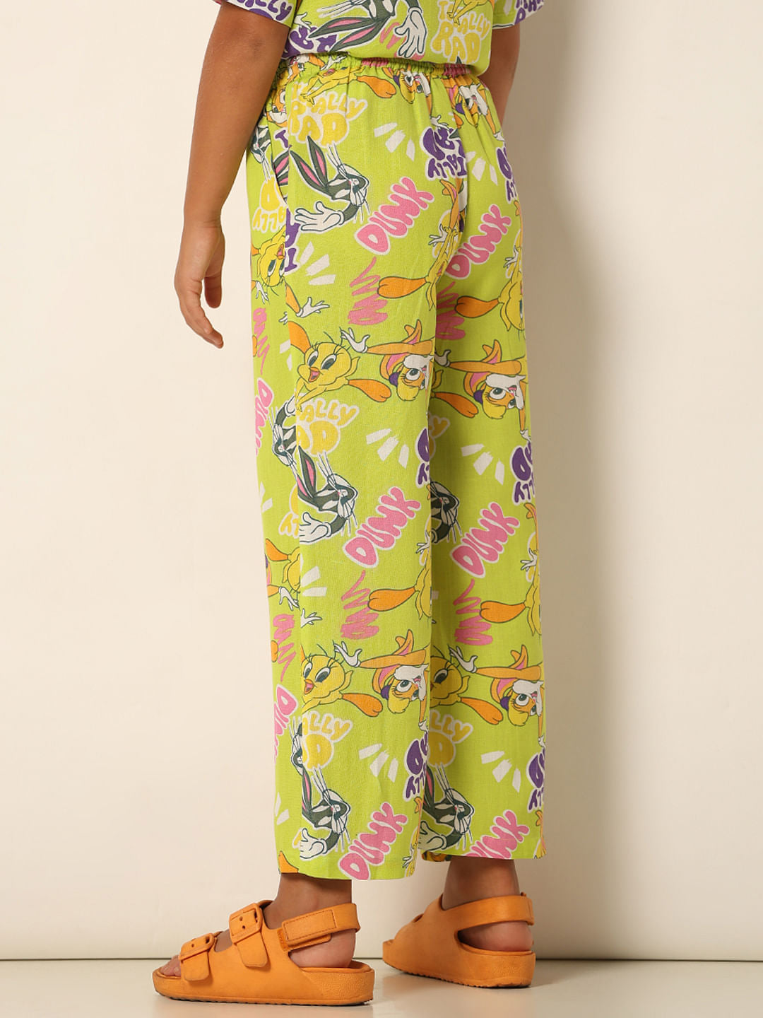 X Looney Tunes Green Printed Co-Ord Set Pants
