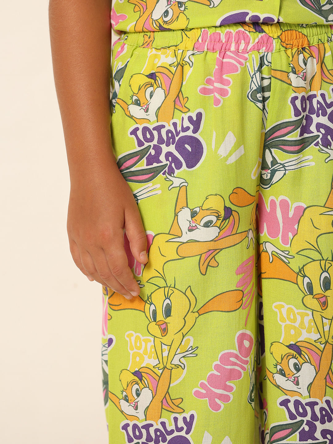 X Looney Tunes Green Printed Co-Ord Set Pants