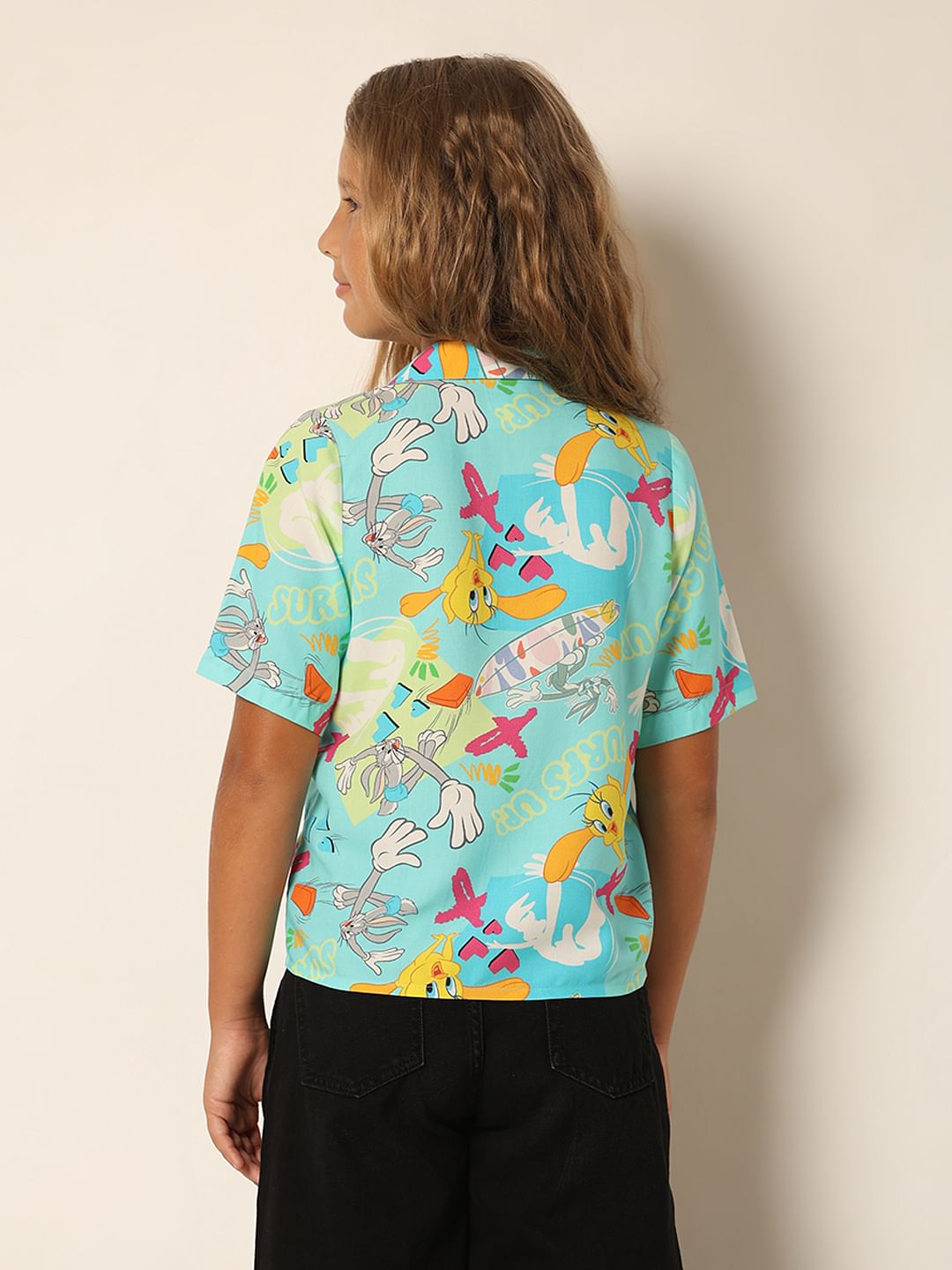 Looney Tunes Blue Button Down Shirt