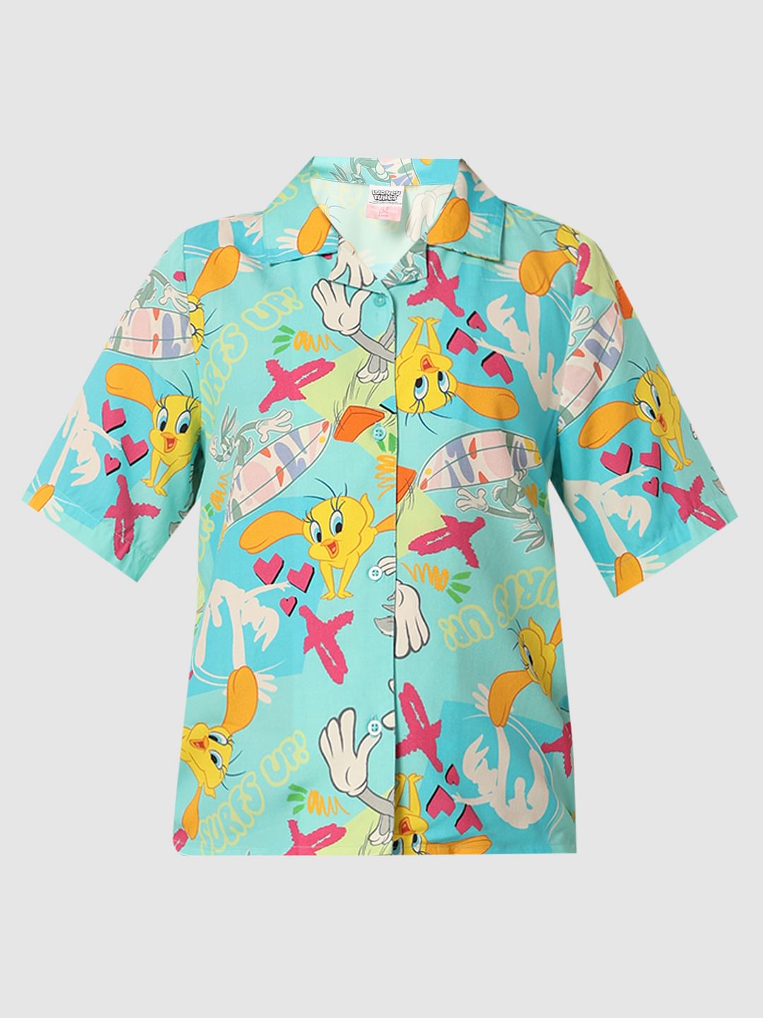 Looney Tunes Blue Button Down Shirt