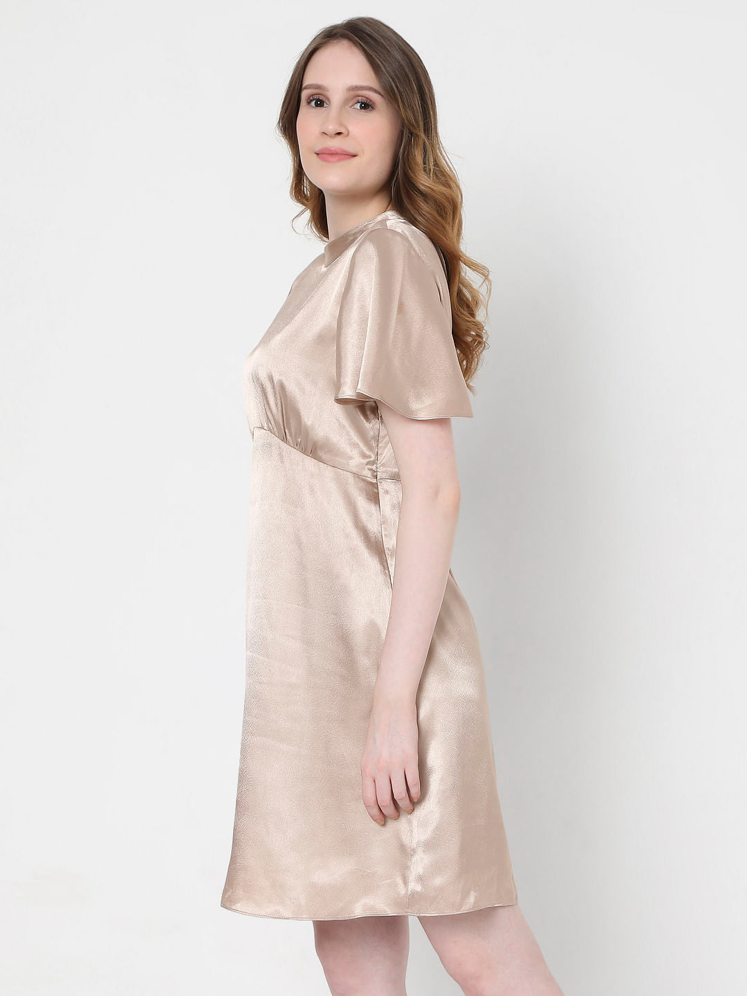 Beige Fit & Flare Dress