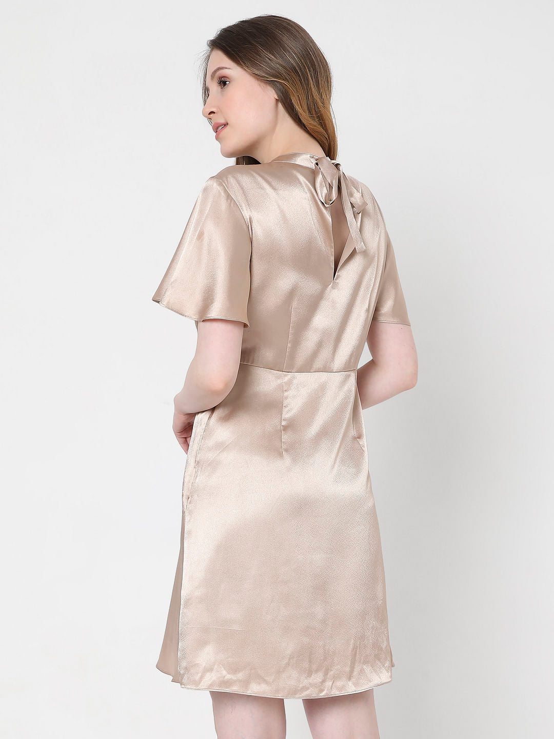 Beige Fit & Flare Dress