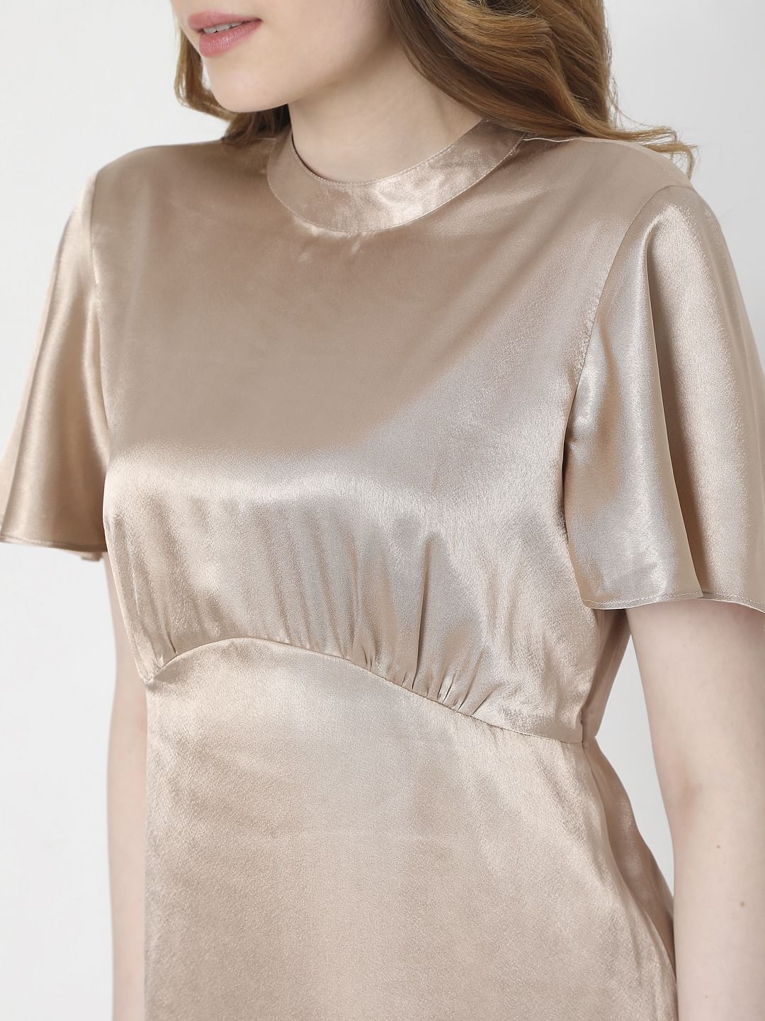 Beige Fit & Flare Dress