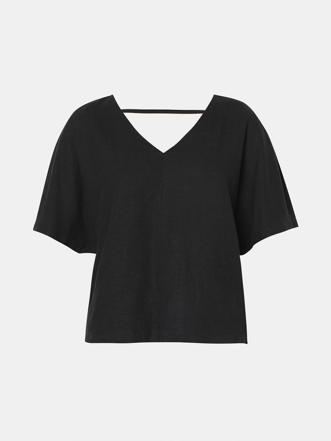 Black V-Neck Top