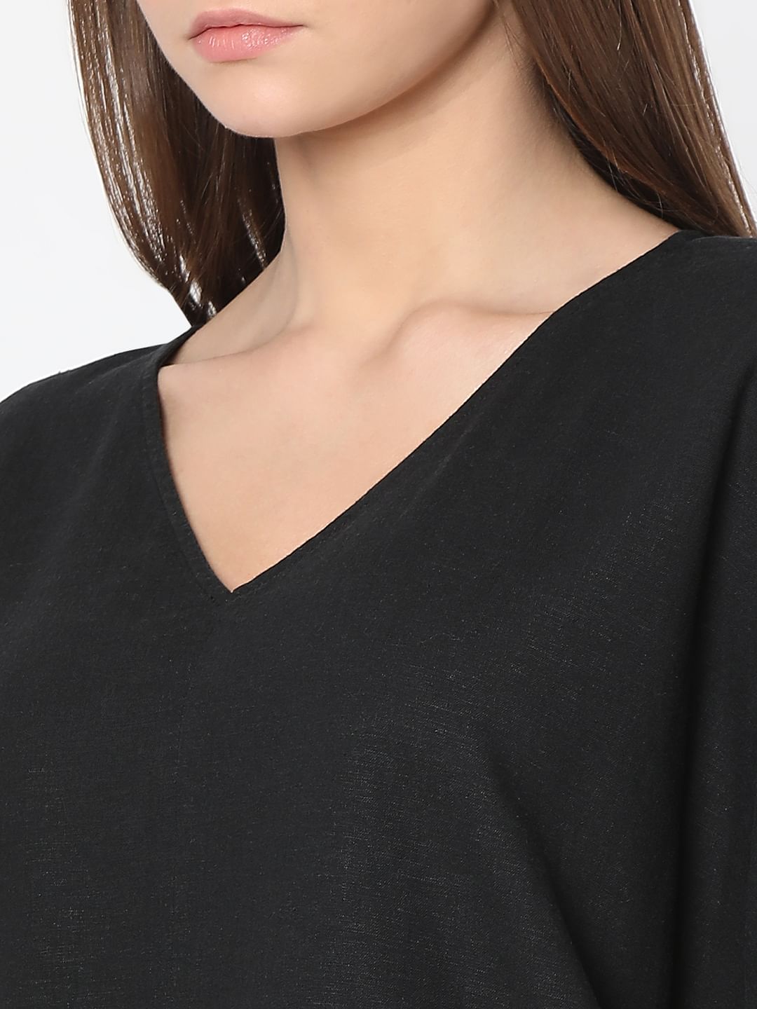 Black V-Neck Top