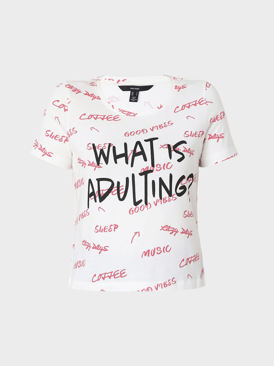 White Slogan Print T-Shirt