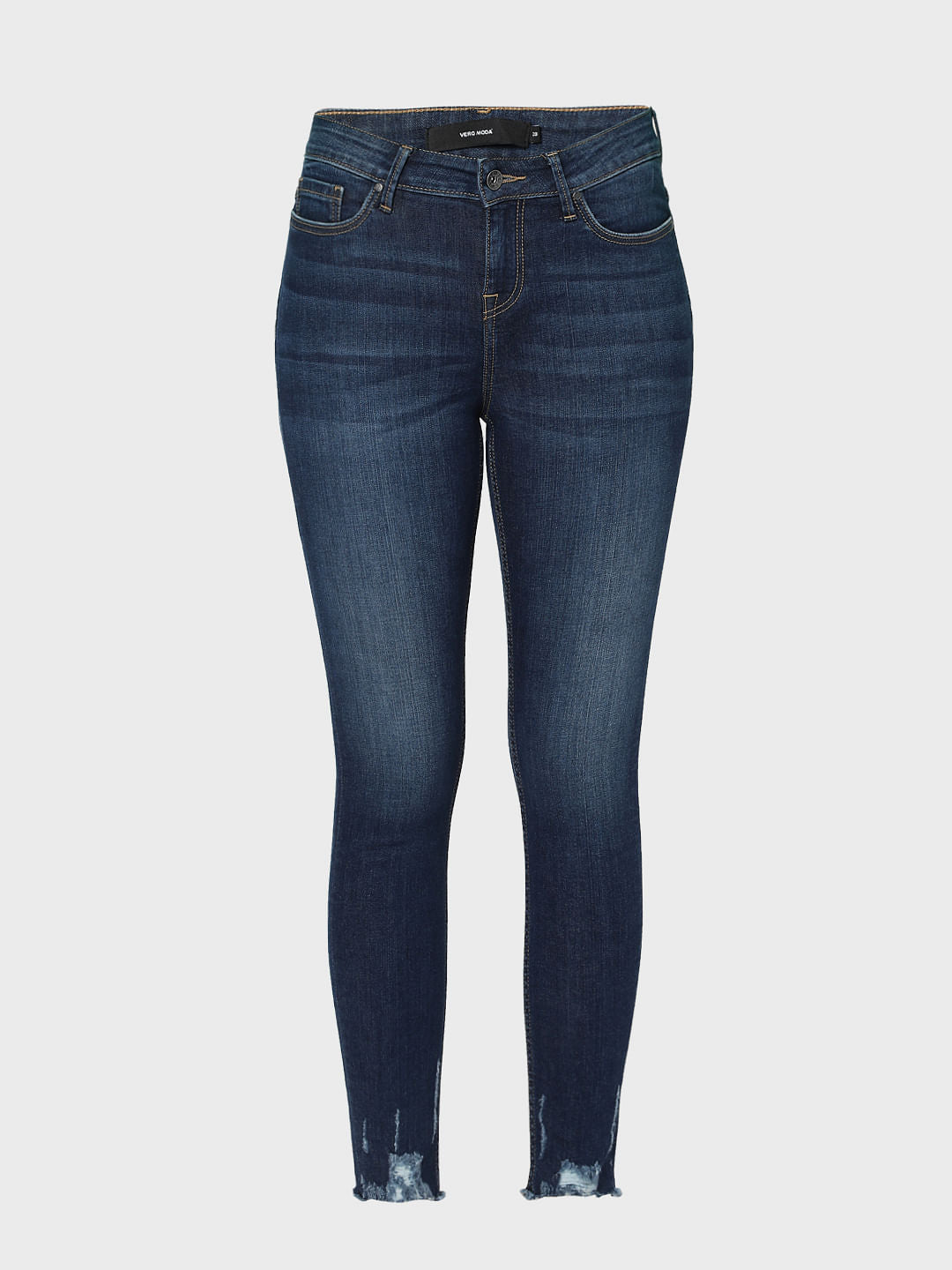 Blue Mid Rise Skinny Jeans