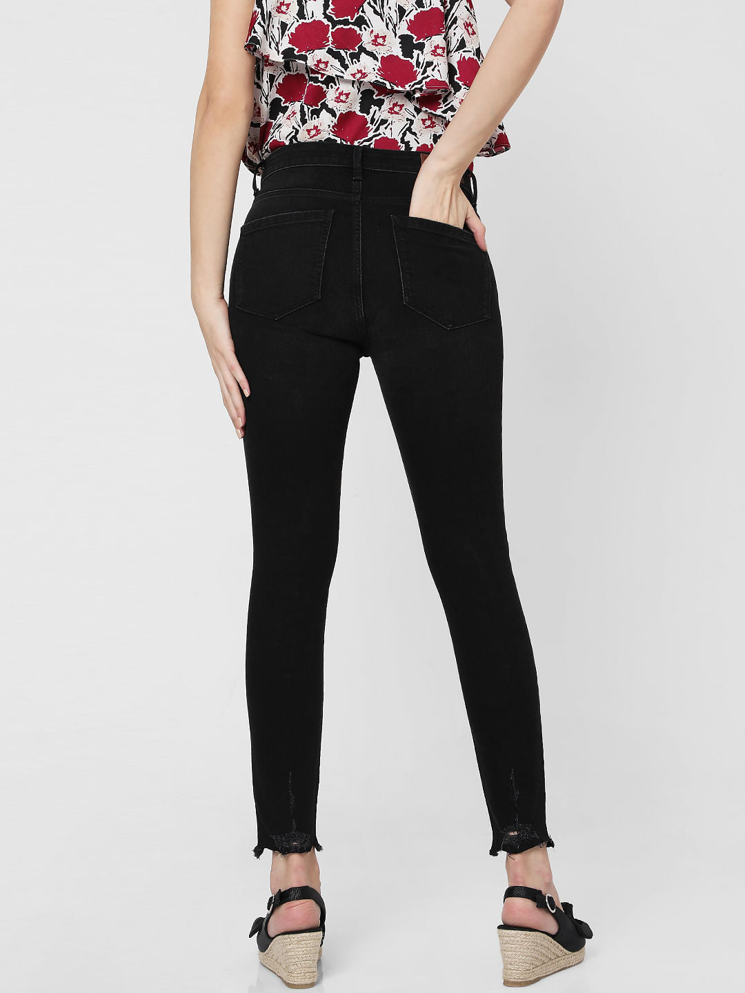 Black Mid Rise Skinny Jeans