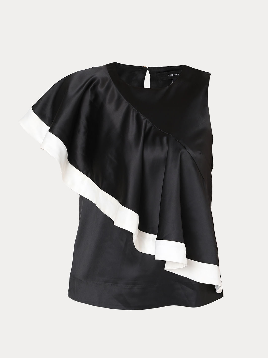 Black Ruffle Sleeves Top