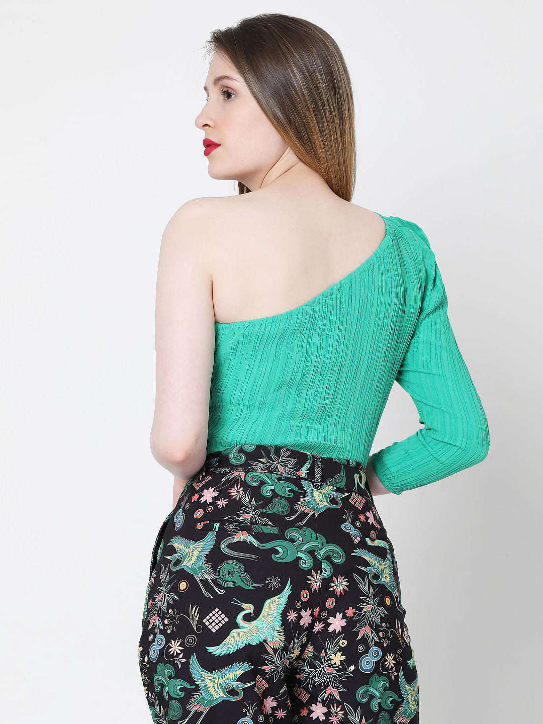 Green One Shoulder Top
